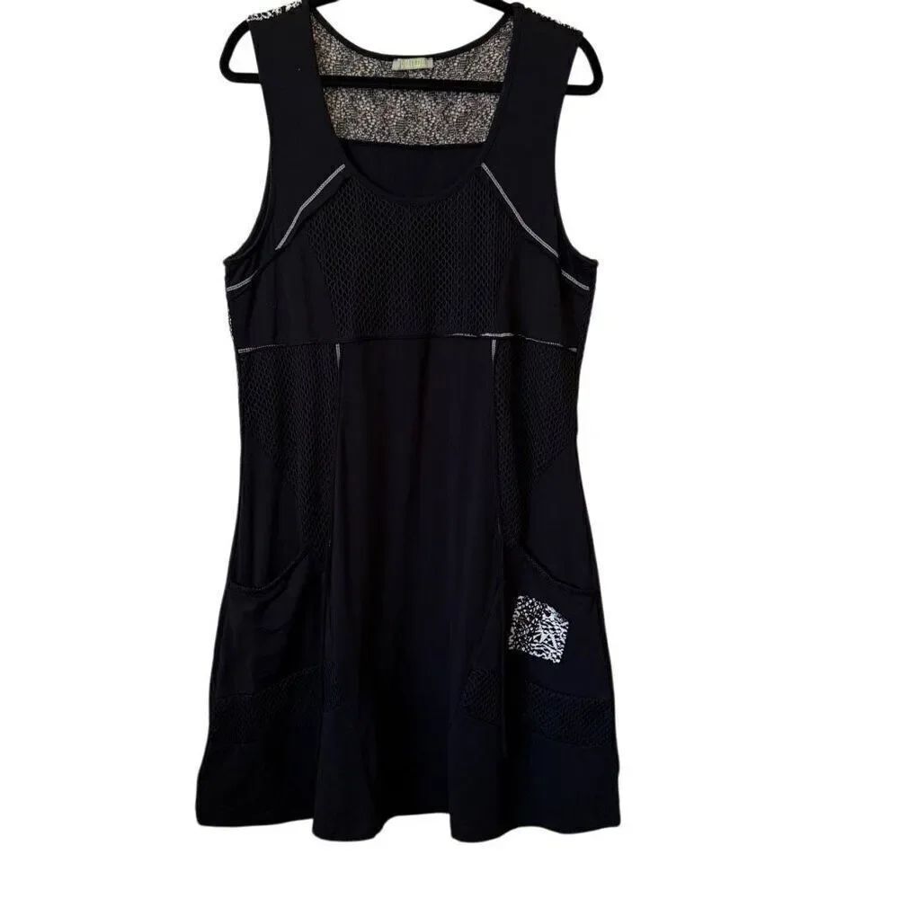 Dolcezza Black Mesh/Knit Sport Dress Size M Golf, Casual